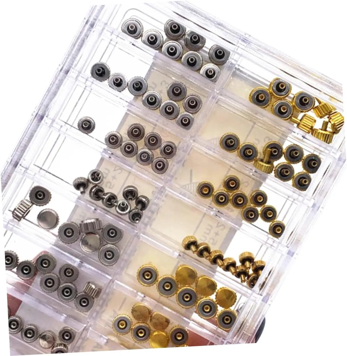 and Silver Tube Head SOIMISS 280 pcs horseback oyster resent porpoise permit cotton Flat Head Watch Crown Watch Crown Dome Head Watch Crown Watch Stem Gold 