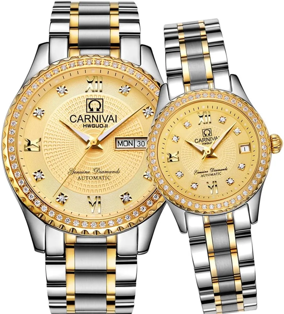 and Women Automatic Mechanical Watch Romantic for Her or His Set of 2 Carnival Couple Watches Georgia forebear pleasant Men 