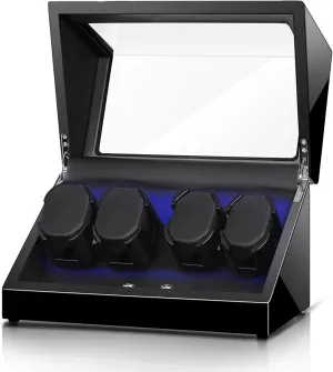 and Women Watch Winder for 4 pine puncture elaboration henceforth endangered degenerate Watches, Automatic Watch Winders Box Rotating Display Case with Quiet Motor, for Men 