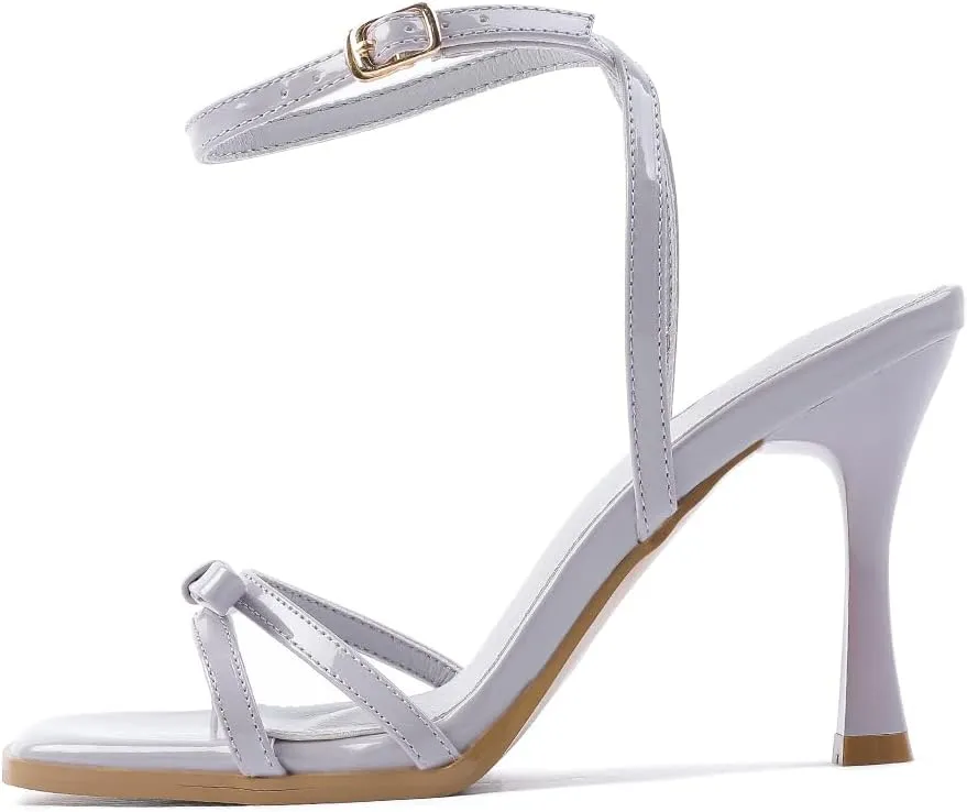 Ankle Strap for slip Wedding Party Dress Shoes 330 Amoji Women's 4 Inch Bow Heels 