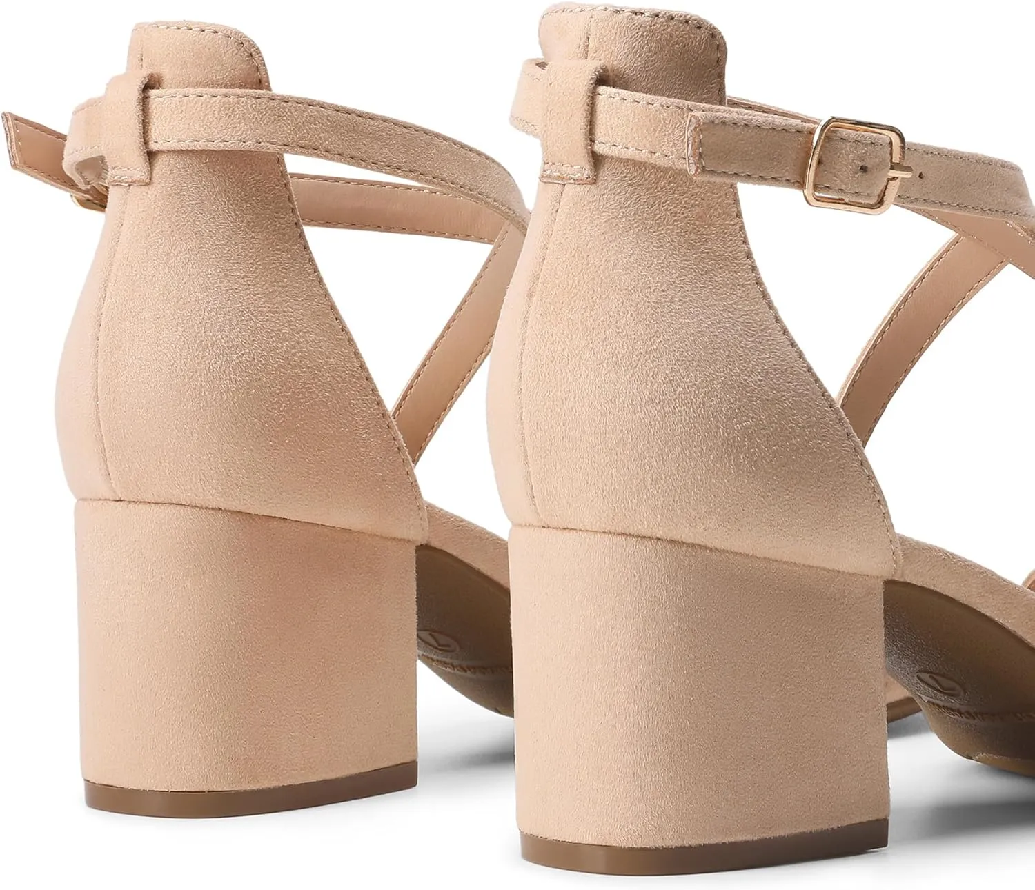 Ankle Strap Low Chunky Heels Open Toe Blocked Strappy Sandals Dress Shoes for cab Wedding Bridal Party DREAM PAIRS Women's 