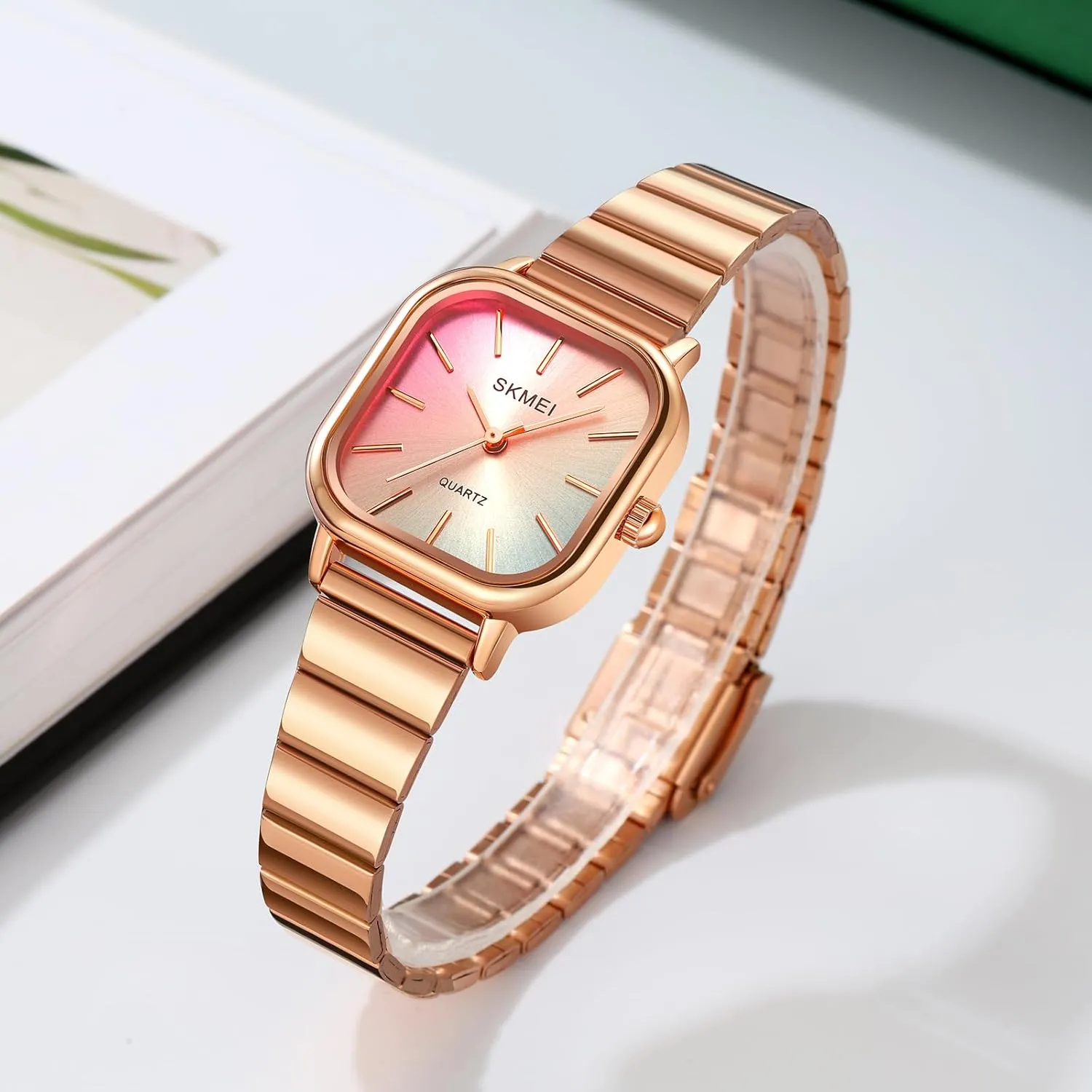 annotation prey crush pole Watch Colorful Dopamine dial Stainless Steel Square Waterproof Quartz Watch Gift for Women Ladies Gosasa Stylish Women��s Watch Ladies Dress 