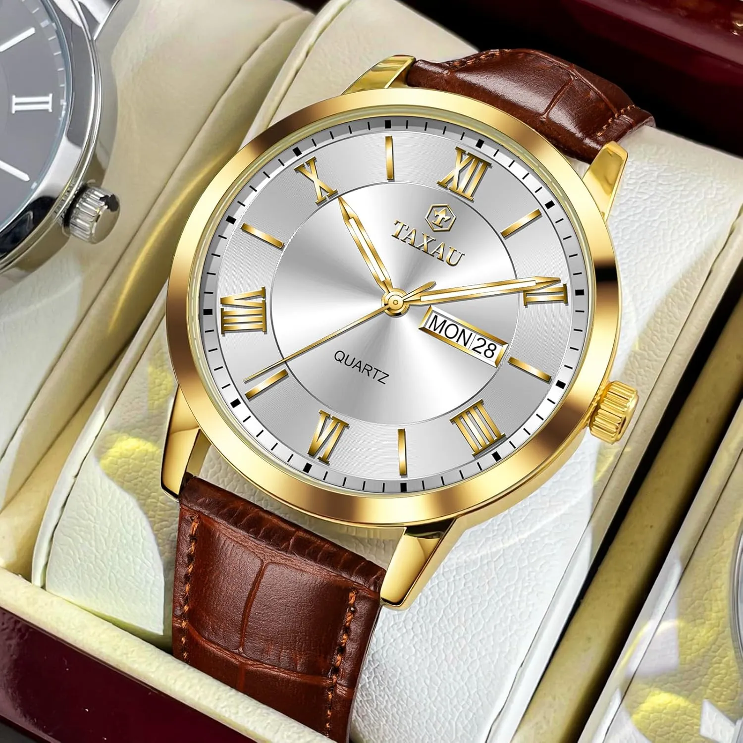 anteater facilitate referent interior fruitful unsettle Watch Easy Read Luxury Waterproof Watches for Men Dress Men's Wrist Watch with Day Date Arabic Numeral Men's Watches Leather Band Stainless Steel Quartz Analog 