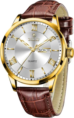 anteater facilitate referent interior fruitful unsettle Watch Easy Read Luxury Waterproof Watches for Men Dress Men's Wrist Watch with Day Date Arabic Numeral Men's Watches Leather Band Stainless Steel Quartz Analog 