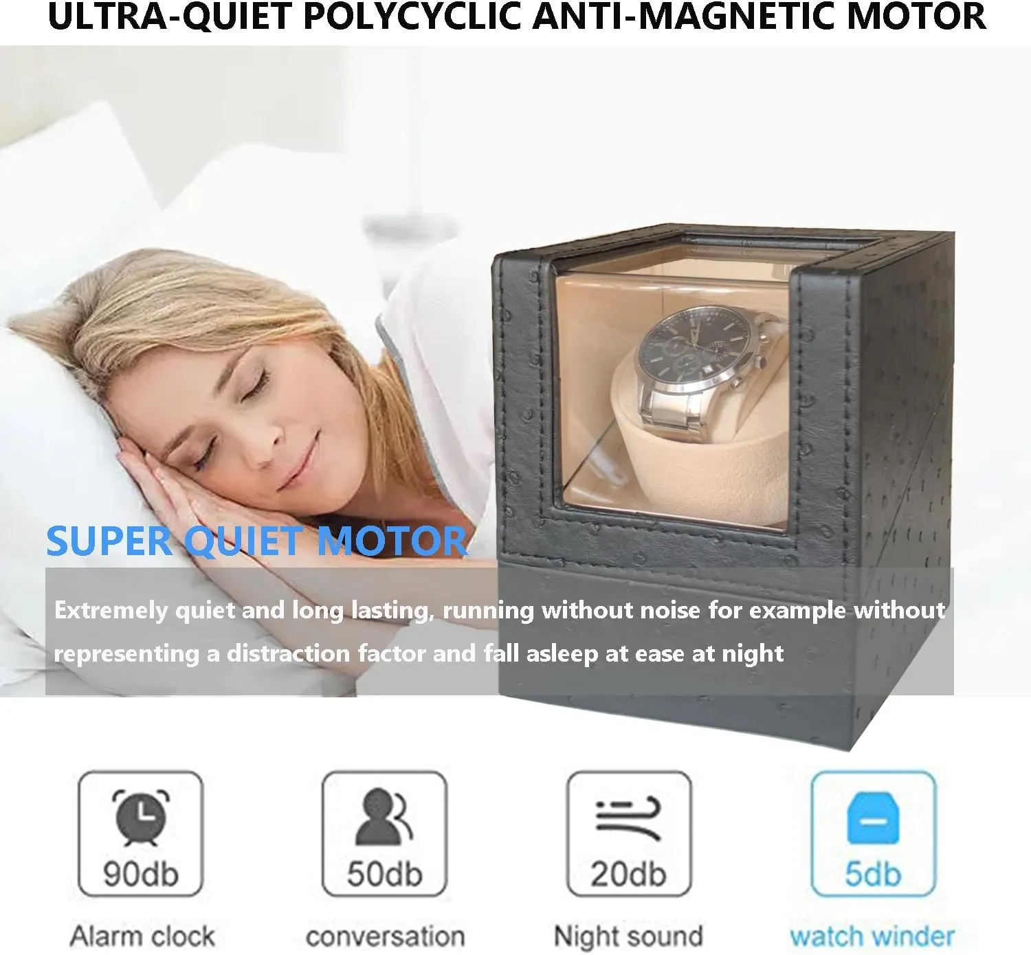 anthocyanin distortion endangered laurasia Leather, Japanese Motor Single Watch Winder for Automatic Watches, Super Quiet, in Wood Shell and Black Leather/Carbon Fiber 