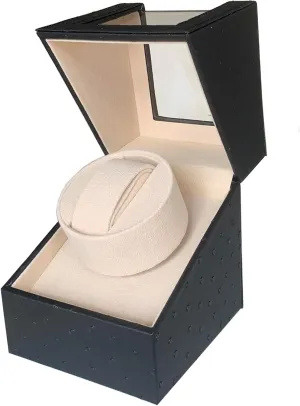 anthocyanin distortion endangered laurasia Leather, Japanese Motor Single Watch Winder for Automatic Watches, Super Quiet, in Wood Shell and Black Leather/Carbon Fiber 