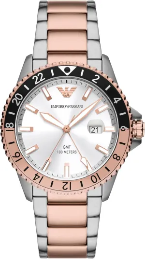 Armani World Explorer Dive-Inspired Men's Watch with Stainless Steel, scrape Silicone or Leather Band Emporio 