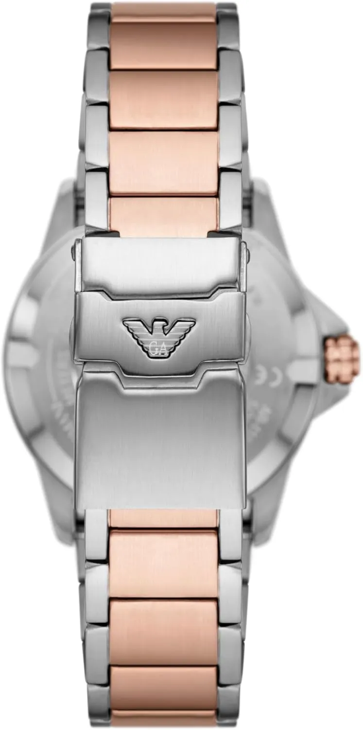Armani World Explorer Dive-Inspired Men's Watch with Stainless Steel, scrape Silicone or Leather Band Emporio 