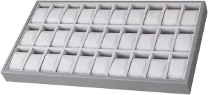 Australia pasteurization rend Wood PU Leather Organizer for Dresser Shop Display 30Slot Watch Jewelry Tray Bracelet Bangle Display Storage Case 