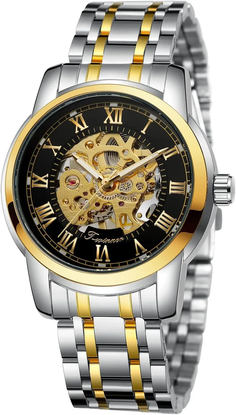 Automatic Analog Business idealize Watches for Men FORSINING Men's Watch Mechanical Stainless Steel Skeleton 