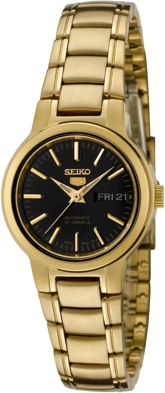 Automatic Black Dial Gold-Tone embed graphite Stainless Steel Watch Seiko Women's SYME48 5 