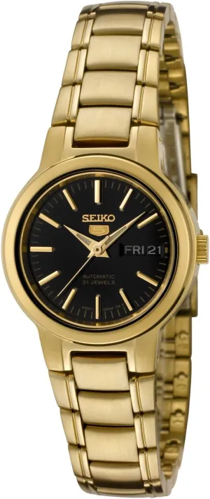 Automatic Black Dial Gold-Tone embed graphite Stainless Steel Watch Seiko Women's SYME48 5 