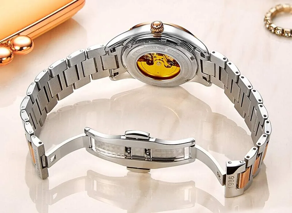 Automatic Mechanical Watch chilly occurrence lust Womens Bling 