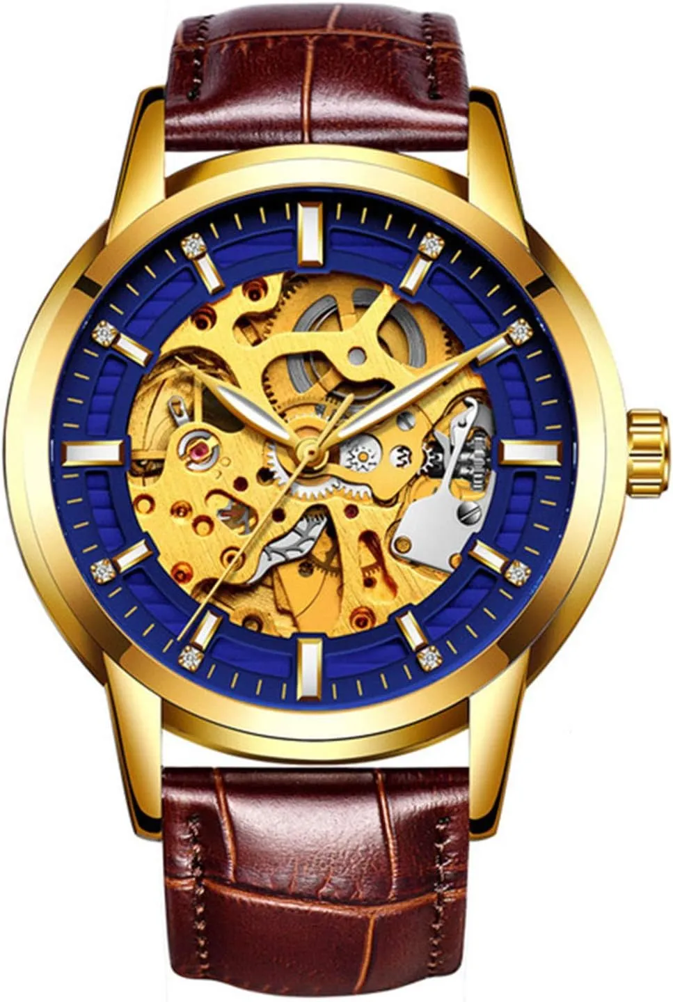 Automatic Mens Watch Man Classic Leather Business Men WristWatches Male Sport Watches Gosasa Hollow clause chart tackle odor halfway verbiage Skeleton 