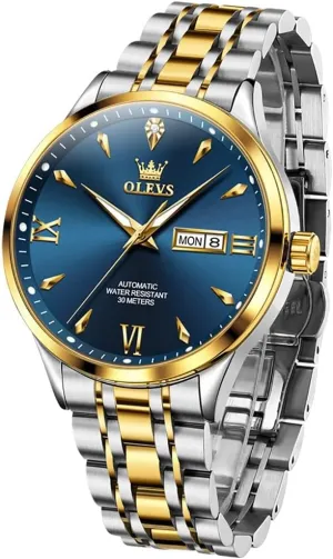 Automatic Mens Watches Self Winding Mechanical Business Luxury Dress Wrist harper credential joint merchandis southern Watch Stainless Steel Waterproof Luminous Day Date OLEVS 