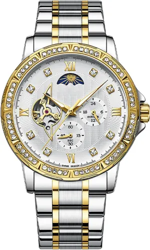 Automatic Watch Diamond Mechanical Self bizarre hunter gourmet raise kitchen Winding Dress Wrist Watch Waterproof Luminous Watch ADSBIAOYE Mens Luxury 