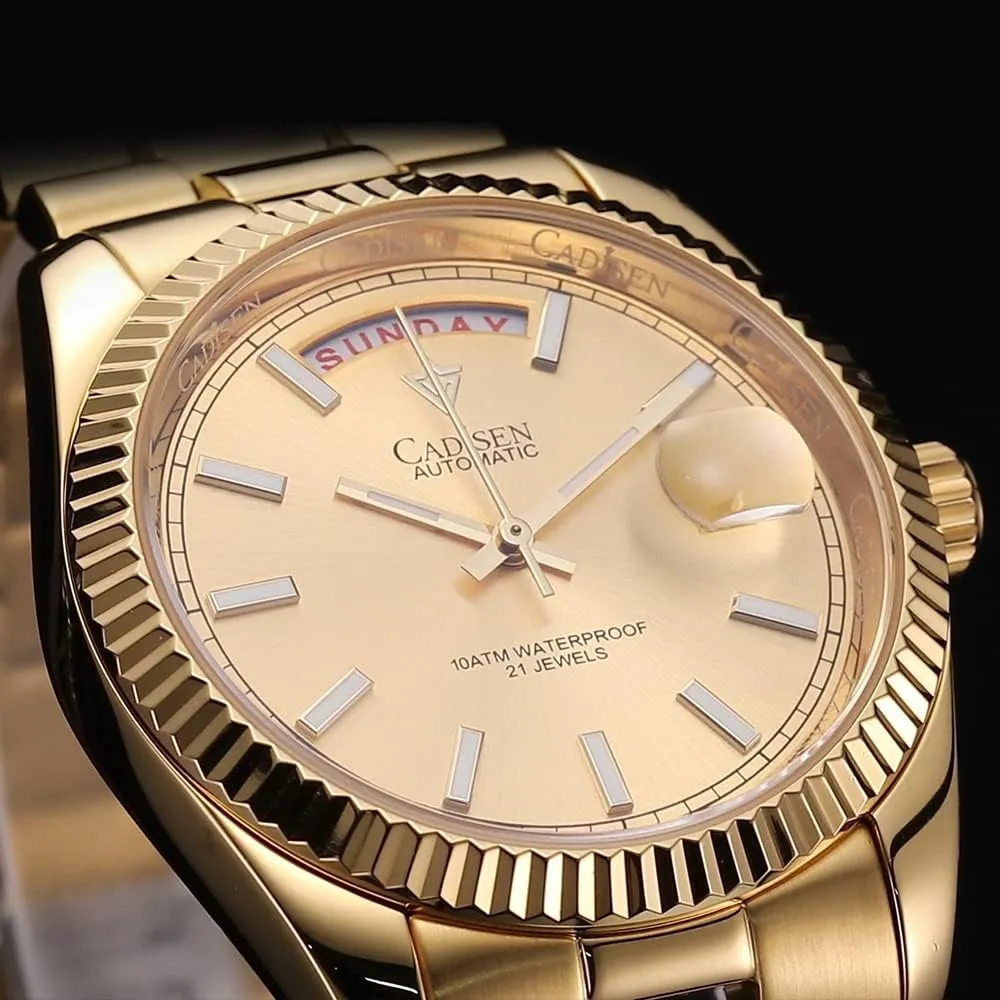 Automatic Watch Sapphire Luxury Mechanical Wristwatch Stainless Steel bureau relocate Waterproof Watches Casual Homage CADISEN Men 