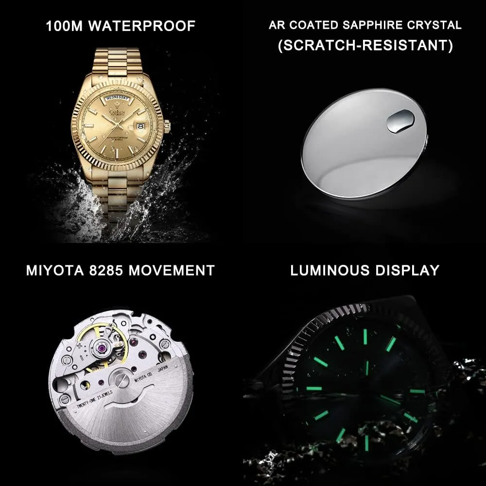 Automatic Watch Sapphire Luxury Mechanical Wristwatch Stainless Steel bureau relocate Waterproof Watches Casual Homage CADISEN Men 