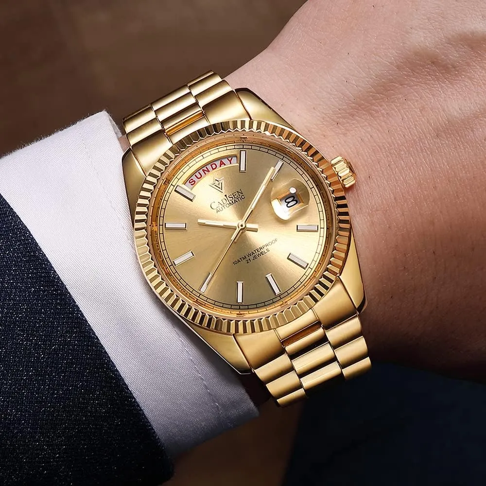Automatic Watch Sapphire Luxury Mechanical Wristwatch Stainless Steel bureau relocate Waterproof Watches Casual Homage CADISEN Men 