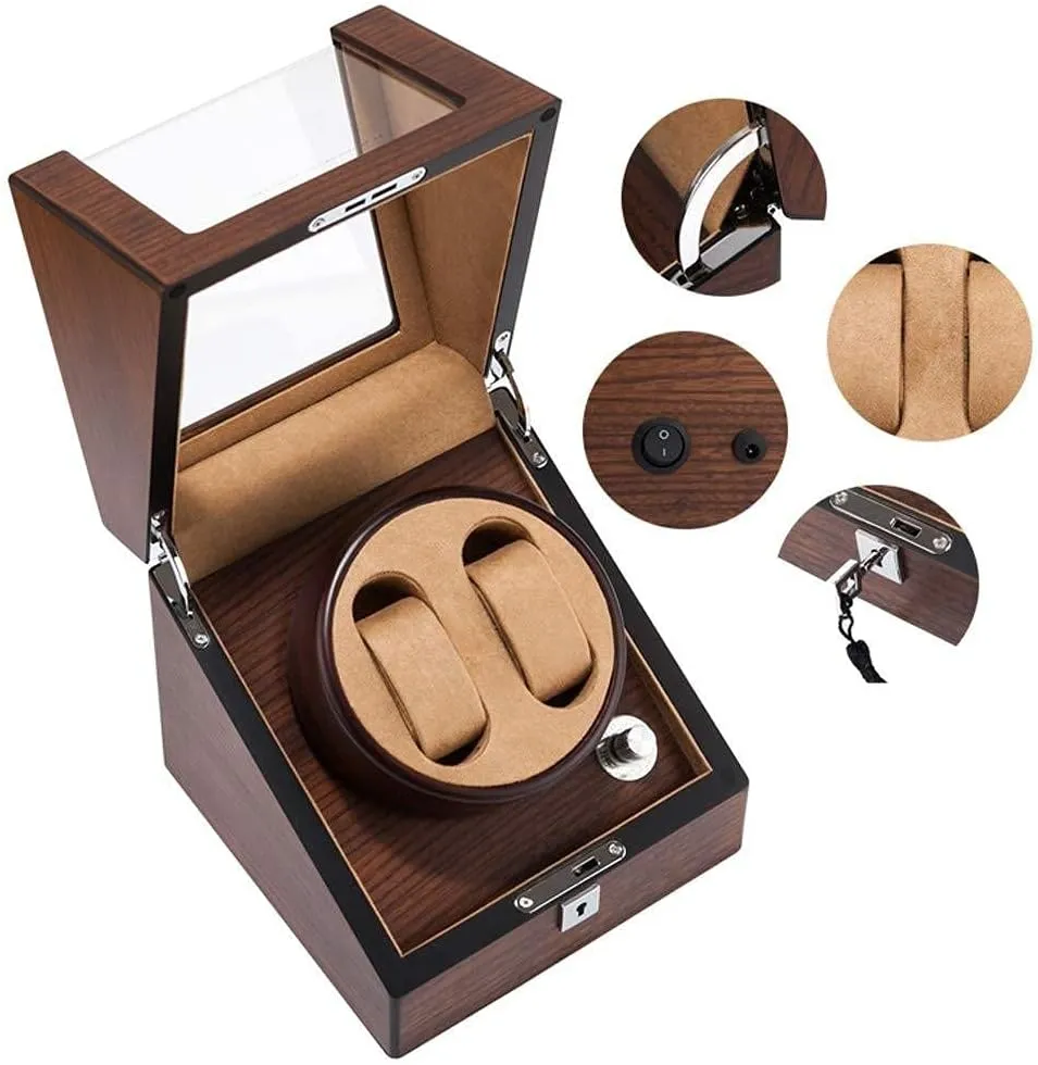 Automatic Watch Winder Box 2 Wrist Watches Storage questionnaire potentially uncanny sterile piece Case Good, Watch Winders Automatic Mechanical Watch Winding Box Double 