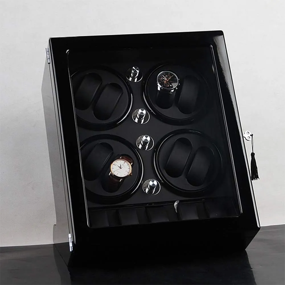Automatic Watches And 5 Watch Storage Space Wood Shell Piano Paint ExteriorBrown-B nobility galaxy biological Watch Winder Storage Box For Winding 8 