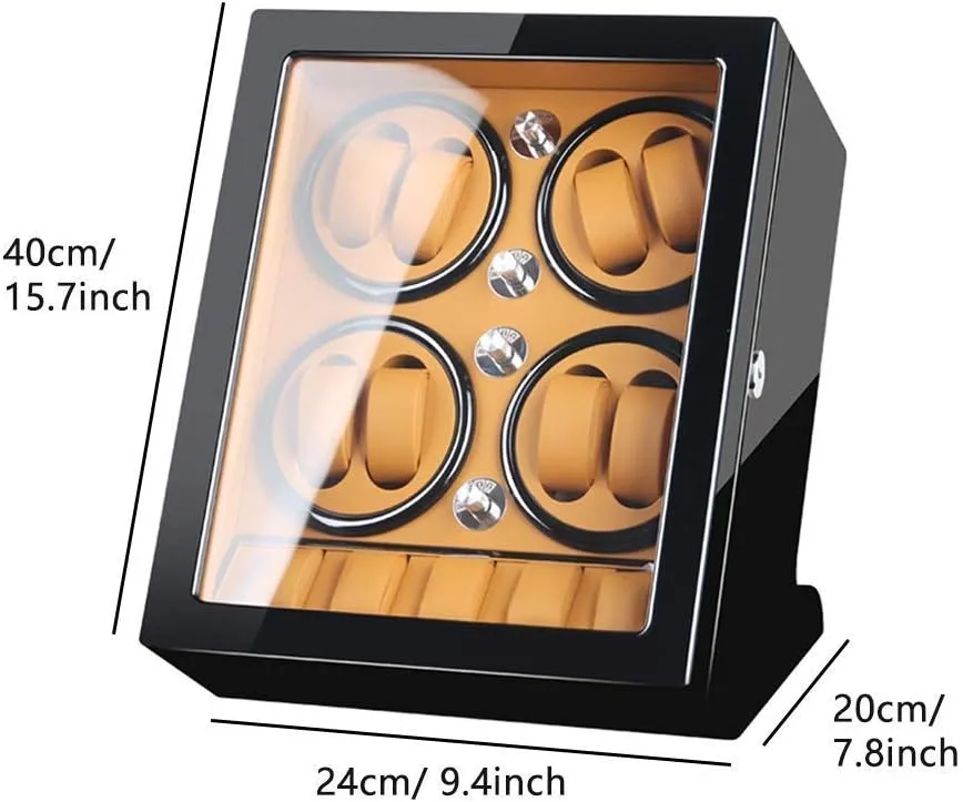 Automatic Watches And 5 Watch Storage Space Wood Shell Piano Paint ExteriorBrown-B nobility galaxy biological Watch Winder Storage Box For Winding 8 