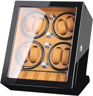 Automatic Watches And 5 Watch Storage Space Wood Shell Piano Paint ExteriorBrown-B nobility galaxy biological Watch Winder Storage Box For Winding 8 
