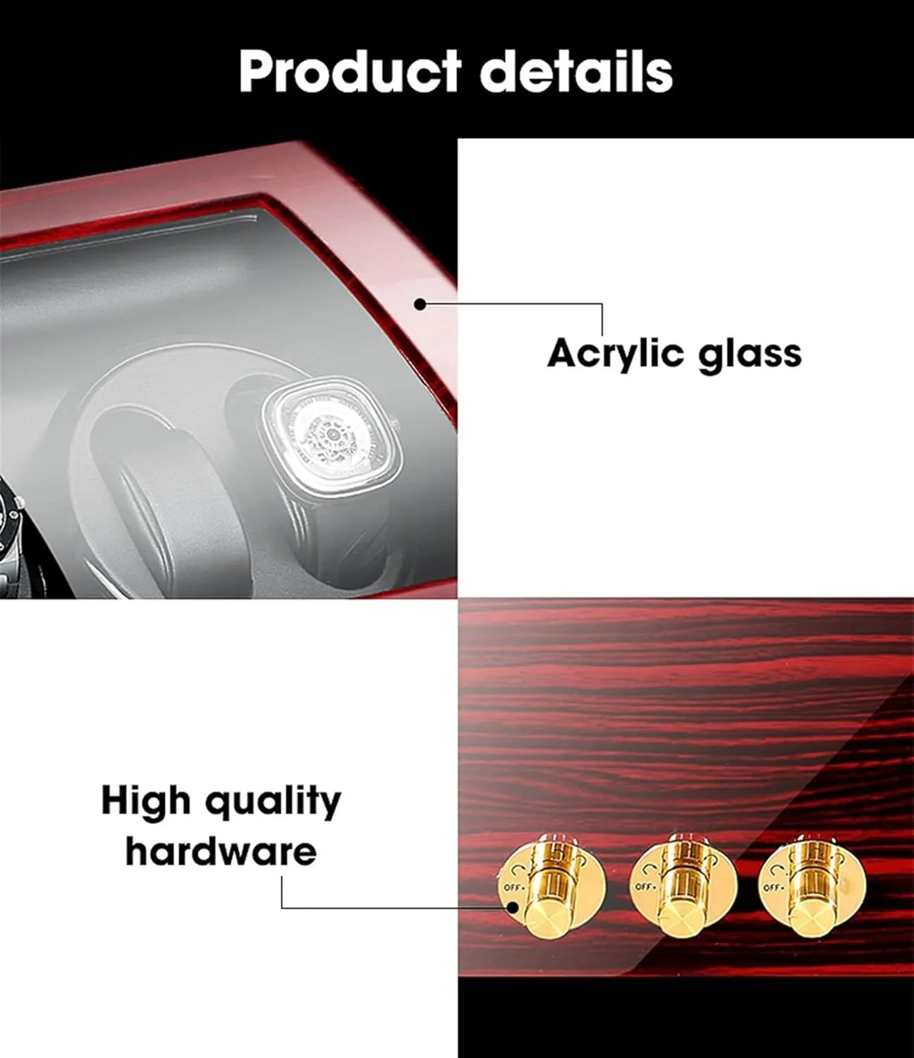Automatic Watches,Watch Winder Box for 8 Watches   9 Extra Storages Spaces, Quiet estimate Motors,Flexible Watch Pillows,Large CapacityFlower Wood Milky White-8 9 Watch Display Box Watch Winder for 