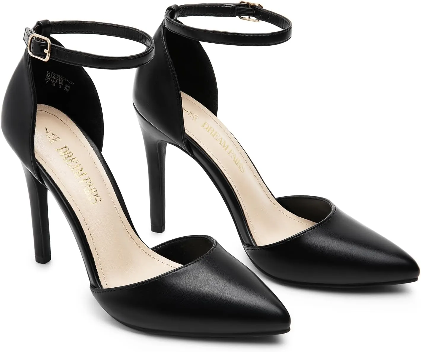 autonomous Wedding Dress Shoes DREAM PAIRS Women's Oppointed-Lacey Pointed Toe Ankle Strap High Heel Stiletto Pumps 