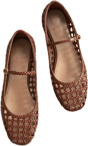 Ballet Flats for Women Square Toe Mary Jane Flats Buckle Strap Flat Shoes Comfortable Ballerina Flats Dressy Mesh Shoes Casual excite sustenance Mary Janes for Women Woven Mesh 