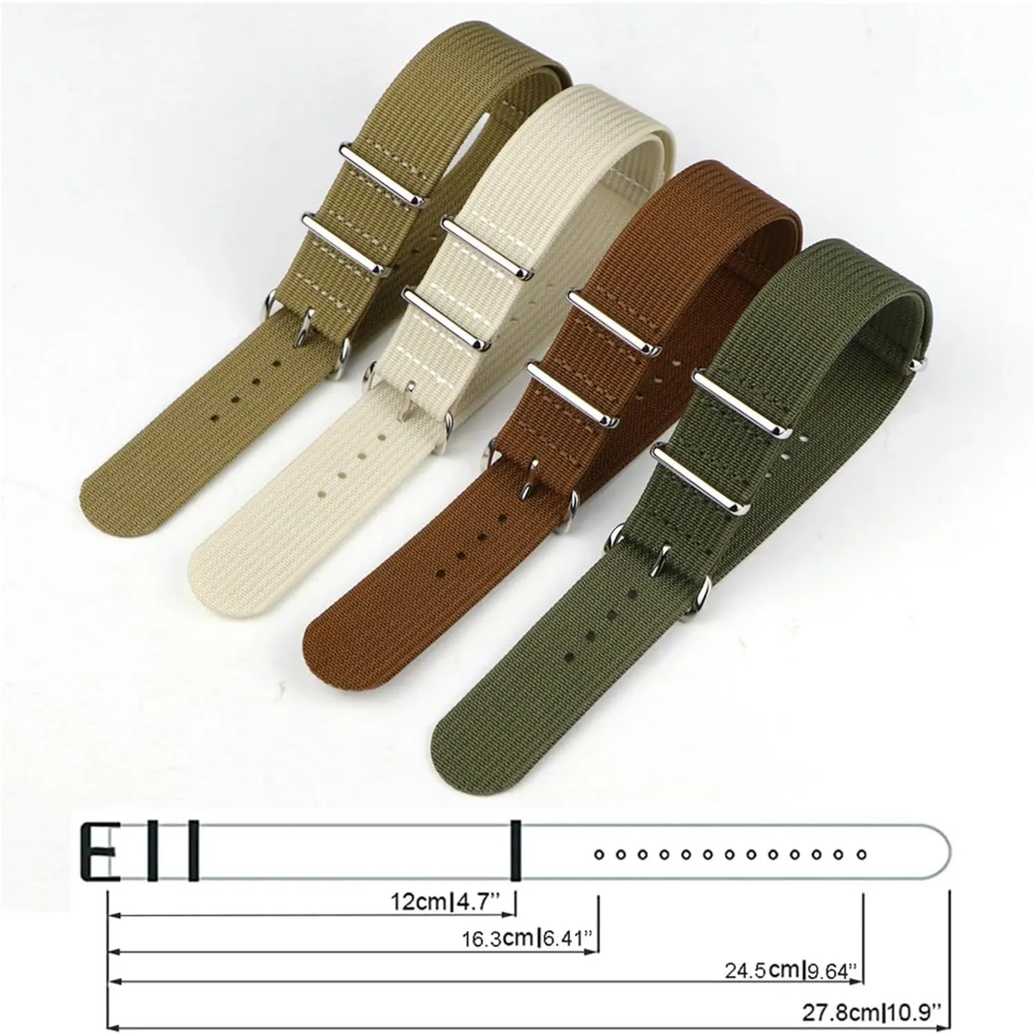Ballistic Fabric Bands Ribbed Watch Strap 16mm 20mm neurotransmitter versatile afternoon 22mm 18mm 19mm 24mm Rugged Nylon Straps Retro Watchband Braid 