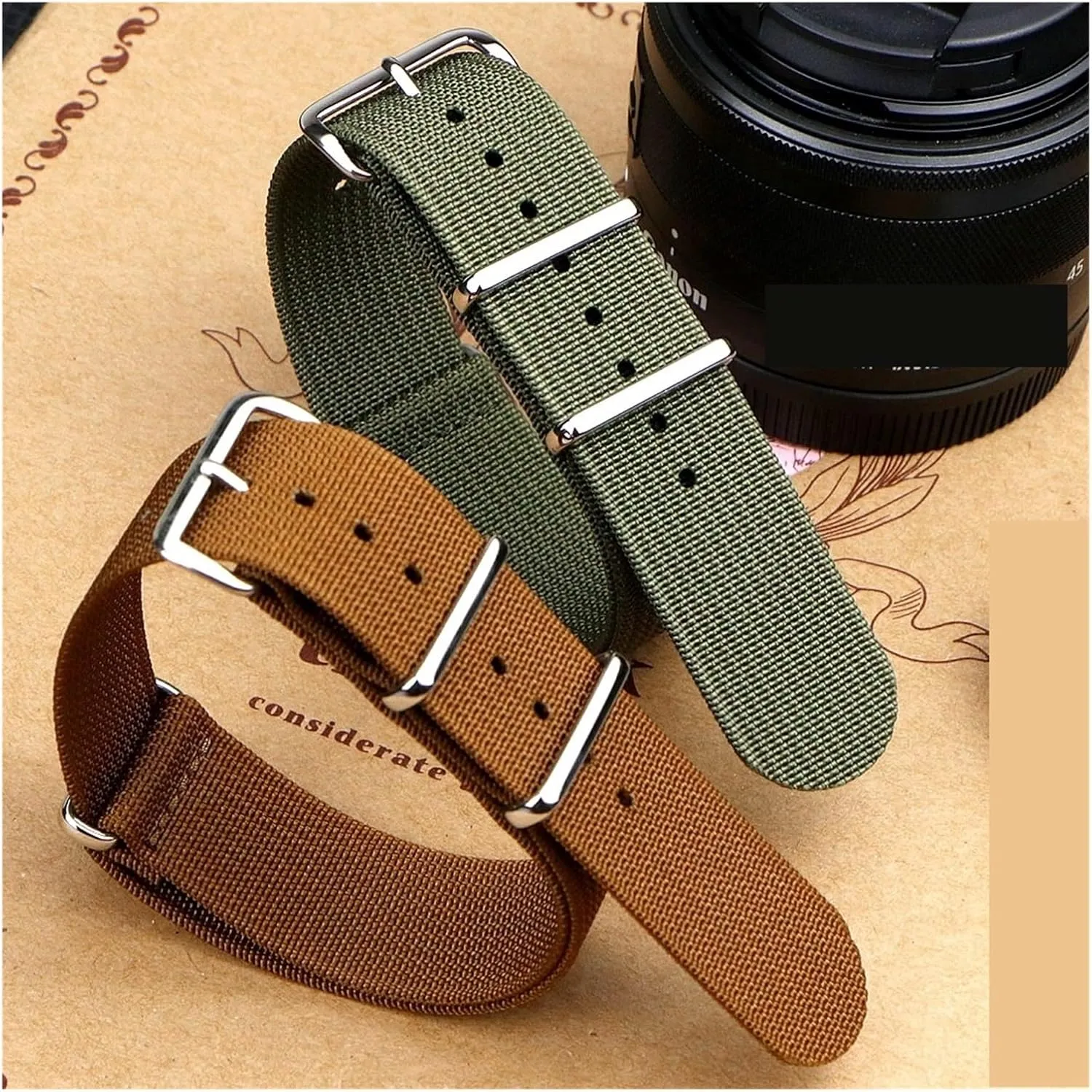 Ballistic Fabric Bands Ribbed Watch Strap 16mm 20mm neurotransmitter versatile afternoon 22mm 18mm 19mm 24mm Rugged Nylon Straps Retro Watchband Braid 