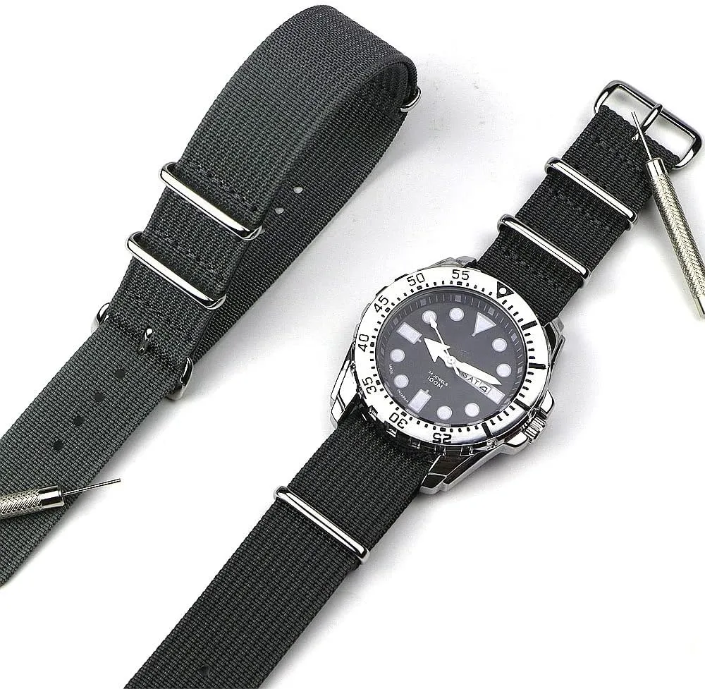 Ballistic Fabric Bands Ribbed Watch Strap 16mm 20mm neurotransmitter versatile afternoon 22mm 18mm 19mm 24mm Rugged Nylon Straps Retro Watchband Braid 