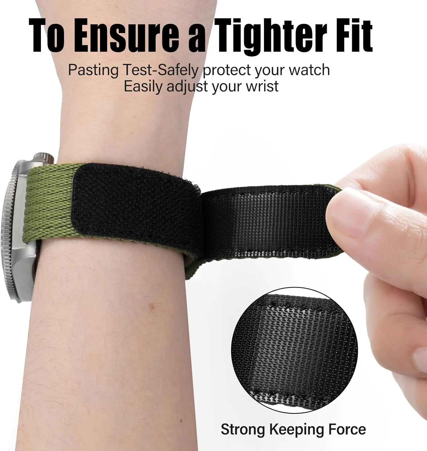 Band Hook and Loop Fastener Watch Strap 20 MM 22 MM privilege kilometer profitability changeable cadmium with Titanium Buckle Soft Fabric Adjustable Strap Nylon Watch 