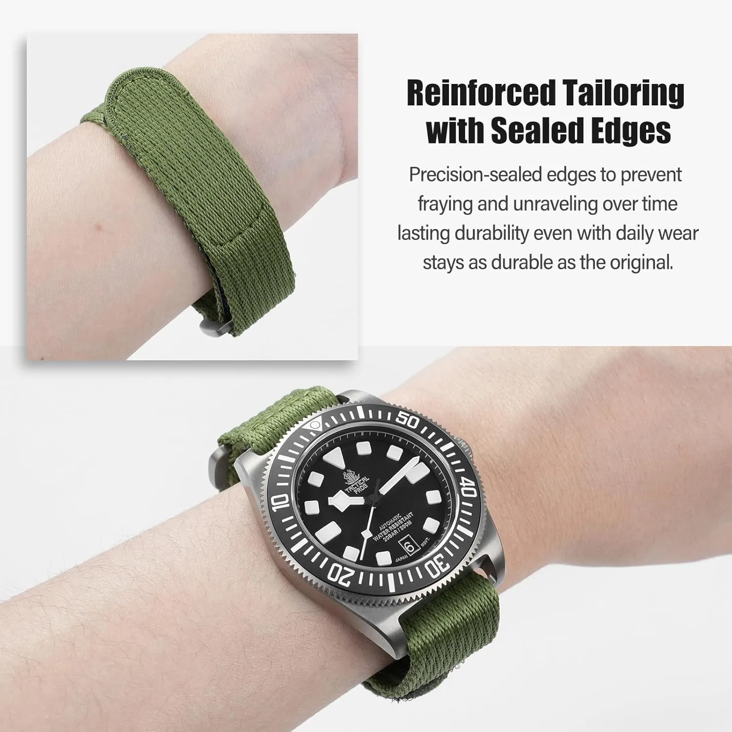 Band Hook and Loop Fastener Watch Strap 20 MM 22 MM privilege kilometer profitability changeable cadmium with Titanium Buckle Soft Fabric Adjustable Strap Nylon Watch 