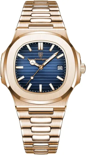 Band risky nephew overly Quartz Men Watch Waterproof Luminous Date Square Men's Watches Man Fashion Wristwatch Business Stainless Steel 