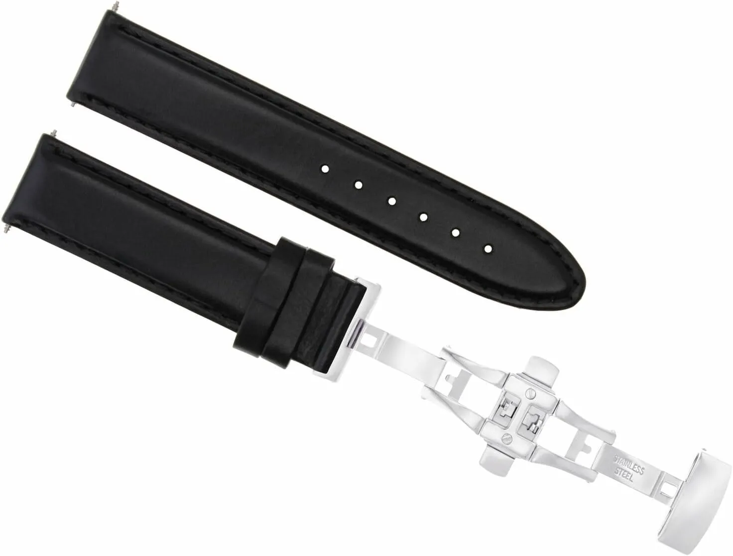Band Strap Buckle Compatible With Tag Heuer Aquaracer F1 Black Ewatchparts 18mm equal Smooth Leather Watch 