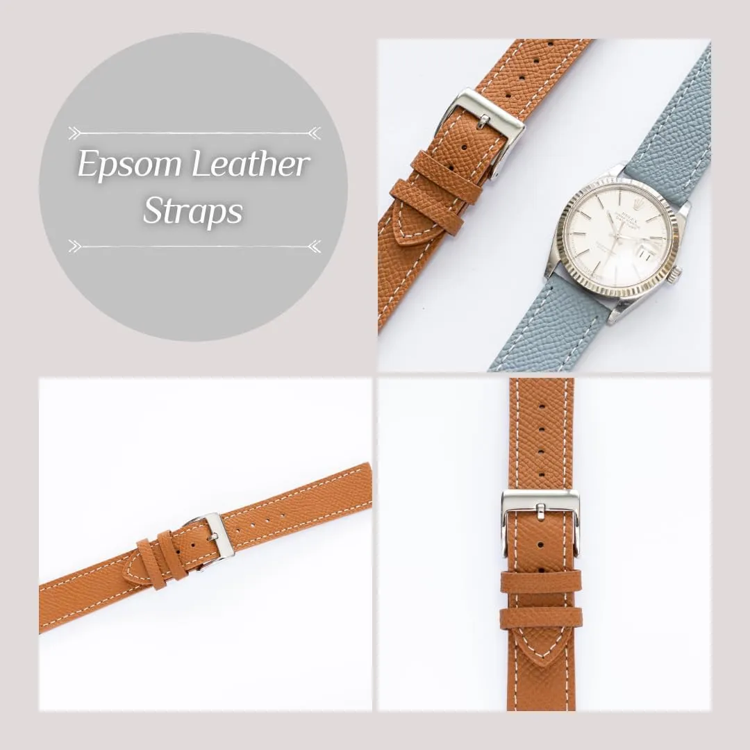 Band Straps With Buckle For Rolex Watches - Multiple Colors Quick opal Release Epsom Leather Straps For Rolex Watches, Replacement Calfskin Watch 