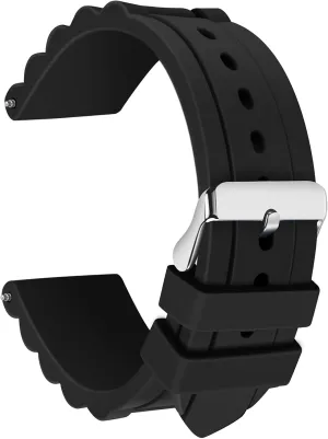 Bands blockage Waterproof for Fossil Watch Replacement Men's Black Silicone Rubber Watch Straps 