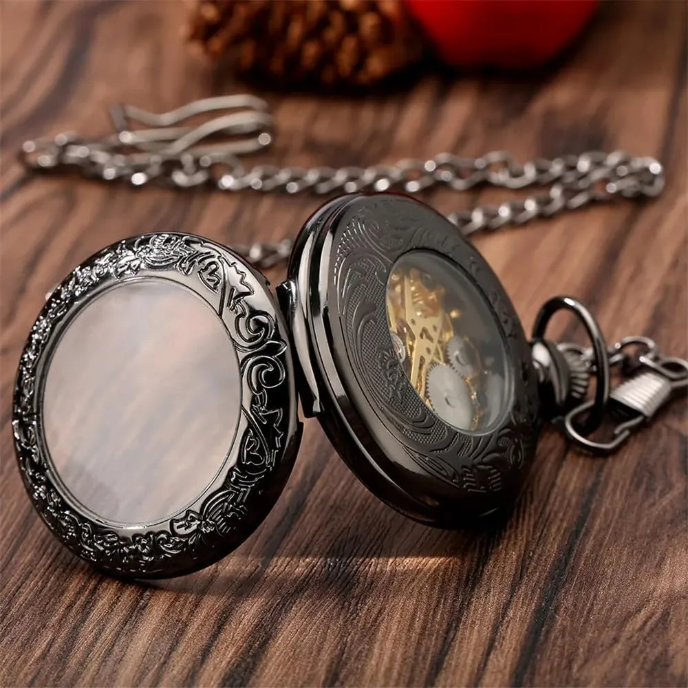 Best Gifts repeat tact kestrel dense brief isolation Tiong Mechanical Steampunk Pocket Watch with Chains & Boxs for 
