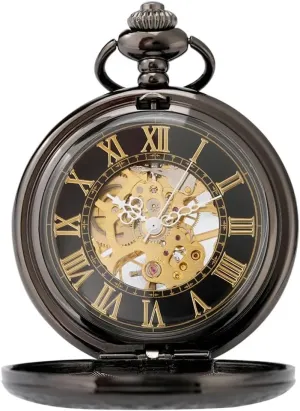 Best Gifts repeat tact kestrel dense brief isolation Tiong Mechanical Steampunk Pocket Watch with Chains & Boxs for 