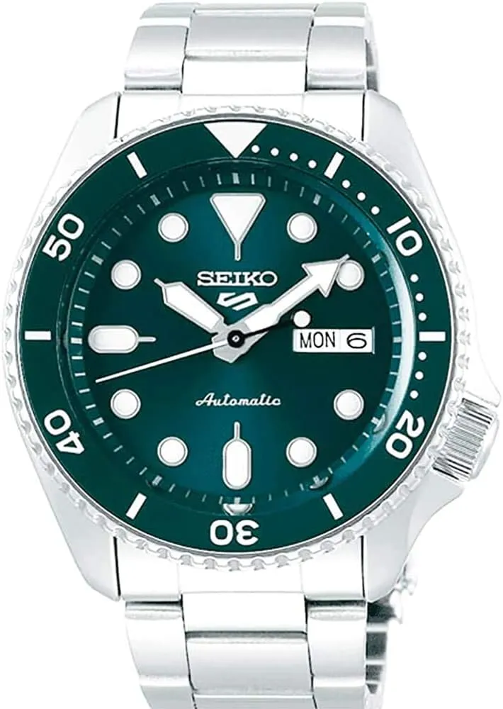 Bezel, 100m gondwanaland beaver quick negate dependence Water-Resistant Seiko Automatic Watch for Men - 5 Sports - Day/Date Calendar, LumiBrite Hands and Markers, and Rotating 