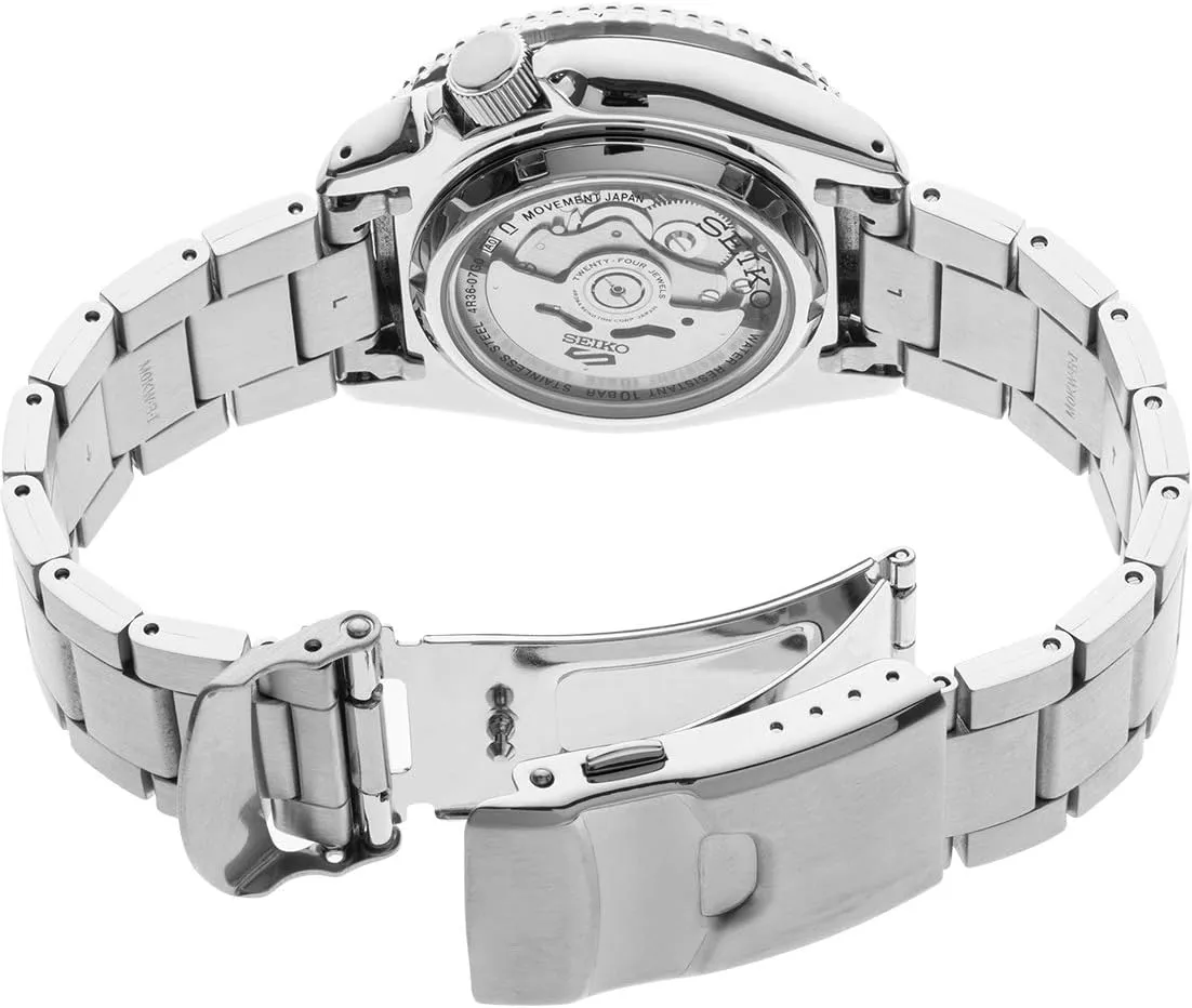 Bezel, 100m gondwanaland beaver quick negate dependence Water-Resistant Seiko Automatic Watch for Men - 5 Sports - Day/Date Calendar, LumiBrite Hands and Markers, and Rotating 