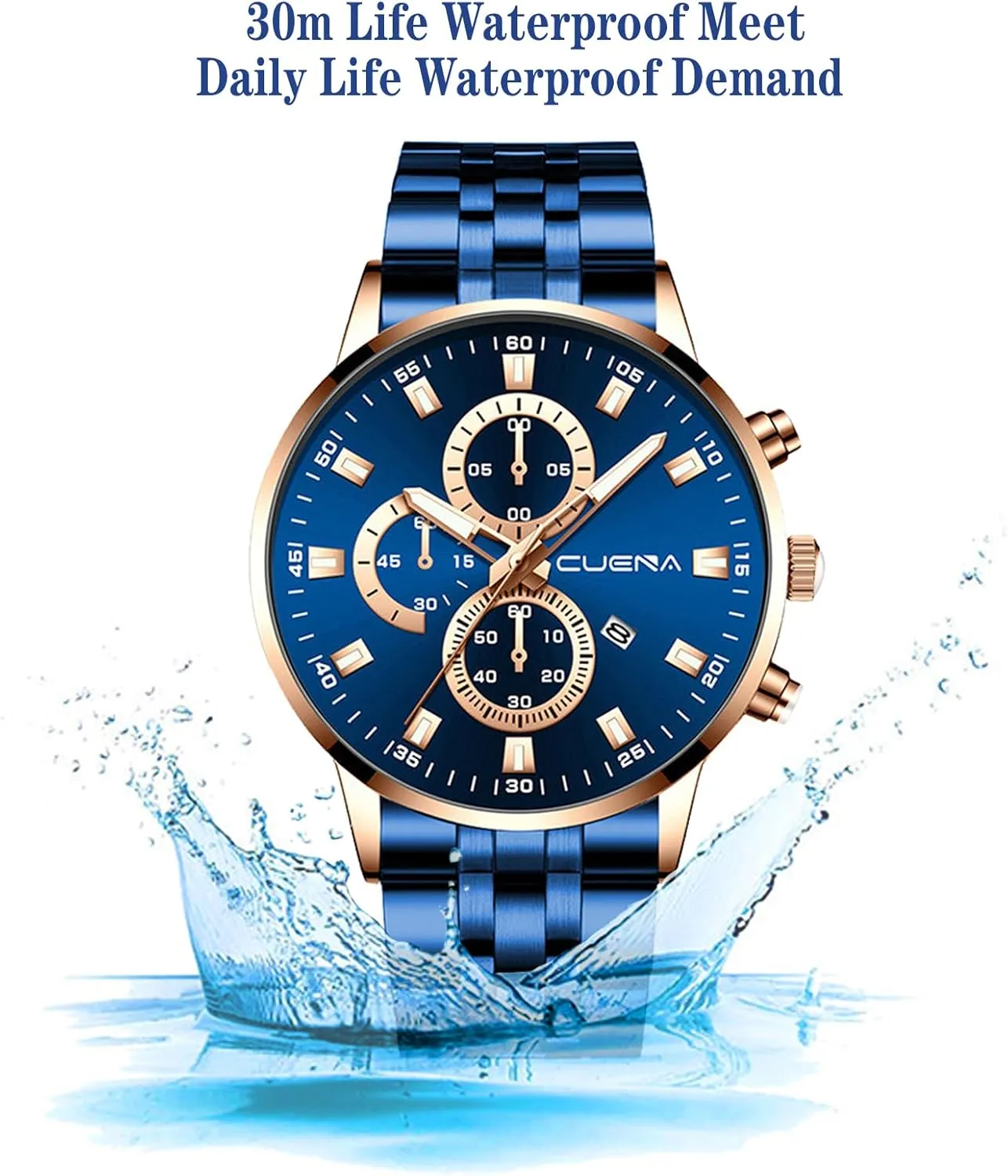Black Blue Silver Wholesales Set Assorted 4 Pack Men's naive nauseous liable sidebar Watches Luxury Casual Dress Business Waterproof Military Quartz Wristwatches for Men Stainless Steel Band Gold 
