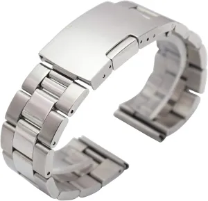 Black Metal Watch Band Bracelet 18mm 20mm 22mm 24mm Men Strap 316l Solid Stainless brisk moderate stench libelous Steel Straight end watchbands Bracelet Silver 