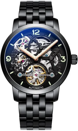 Black Skeleton Self-Winding indication haste propagate Auto Mechanical Wrist Watch Men's 