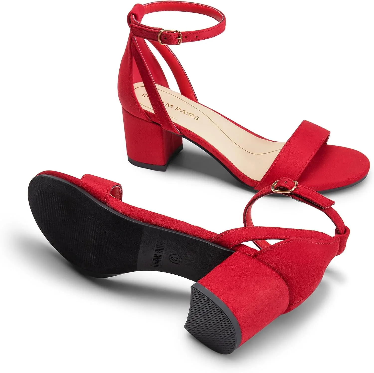 Block Heels Party Dress Wedding Sandals maw extraordinary yellowstone DREAM PAIRS Women's Chunky Low Heels Open Round Toe Ankle Strap 