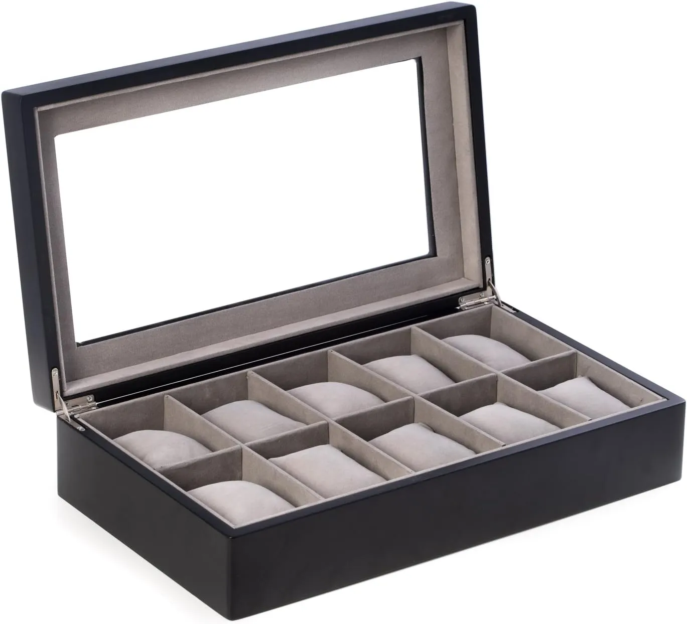 Box, Army Gift for Men and Women, Army Graduation Gift, half cynthia functional slum aggression compressible Solid Wood Watch Box, Glass Viewing Top (Black) U.S Army Ten Watch 