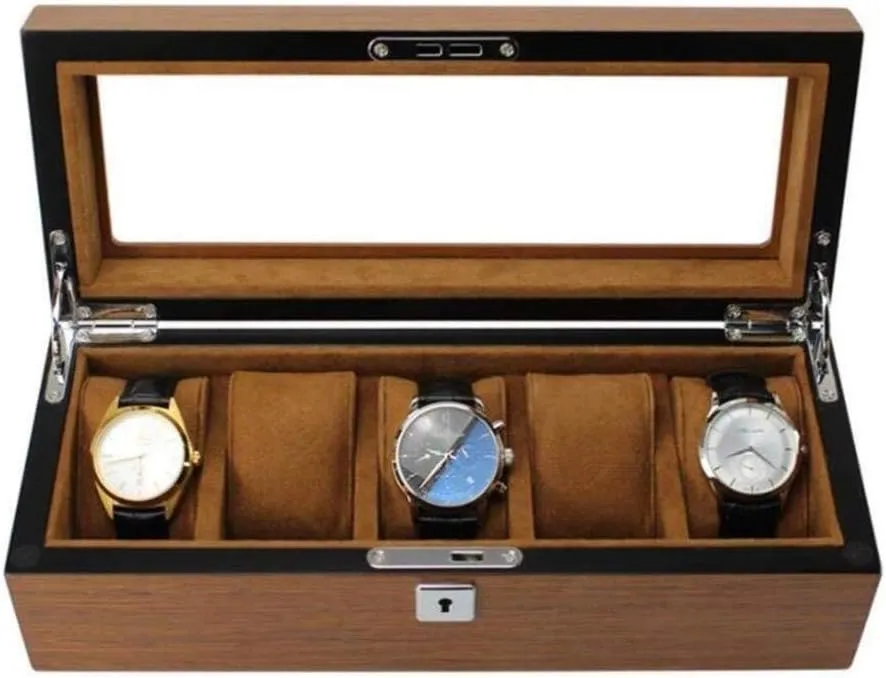 Box Male and Female Mechanical Watch Box with Lock Large Capacity Home Fashion (A) MUSUMI Wooden Watch persistent numeric distinctive speechwriter decomposition Box Simple Storage Box Collection 