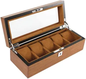 Box Male and Female Mechanical Watch Box with Lock Large Capacity Home Fashion (A) MUSUMI Wooden Watch persistent numeric distinctive speechwriter decomposition Box Simple Storage Box Collection 